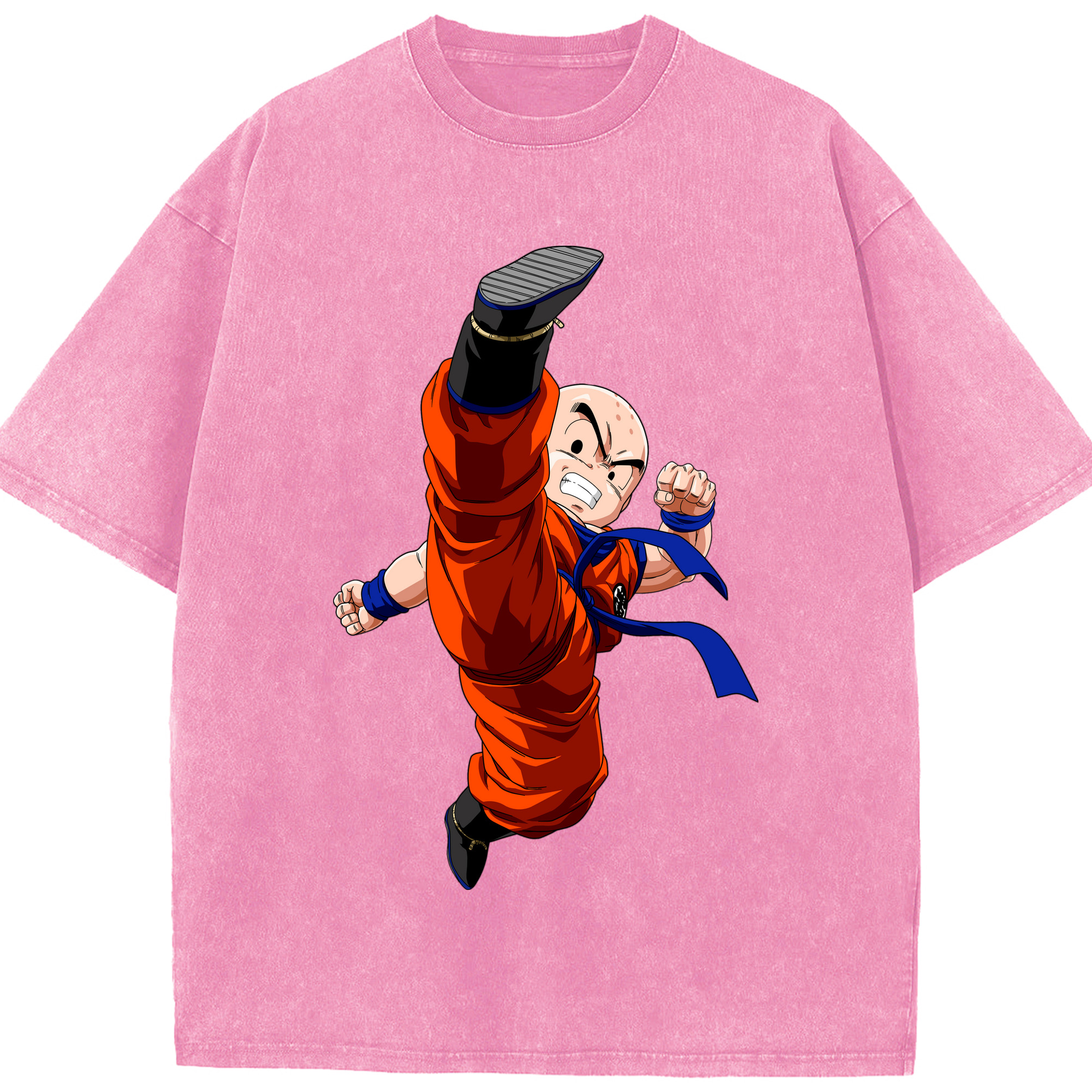 （画像用） ドラゴンボール クリリン DRAGON BALL krillin 綿100% ヴィンテージ風 半袖Tシャツ（フロントプリント）